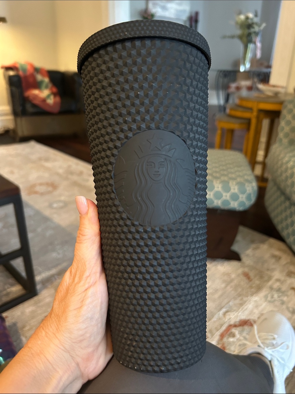 Starbucks 24 oz Matte Black Studded Tumbler missing straw
